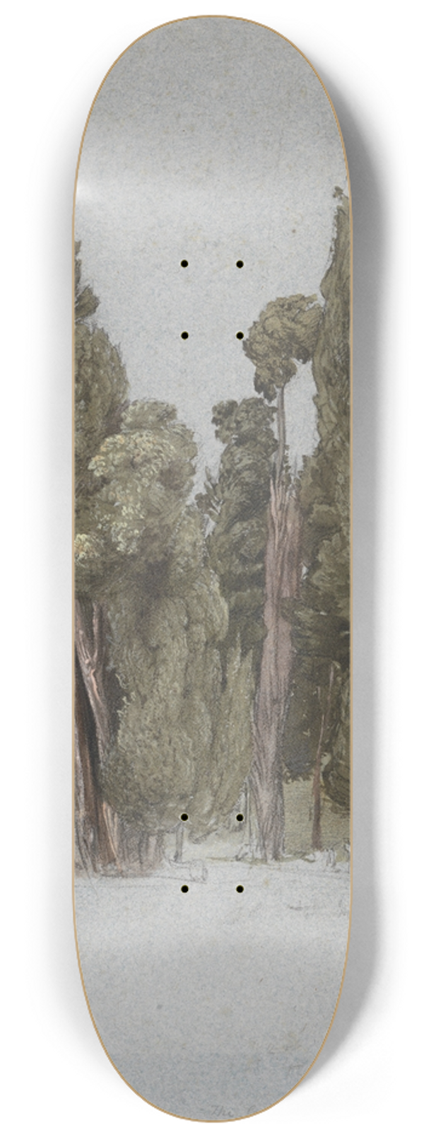 Samuel Palmer - The Cypresses at the Villa dEste, Tivoli 8.25 inch art skate deck