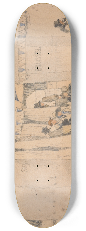 Samuel Prout - Bathing Tents on the Beach, Ostend 8.25 inch art skate deck