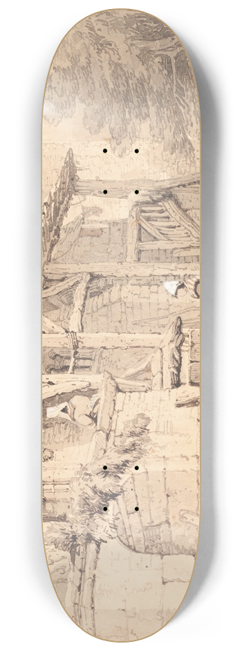 Samuel Prout - Scene at Jumiges 8.25 inch art skate deck