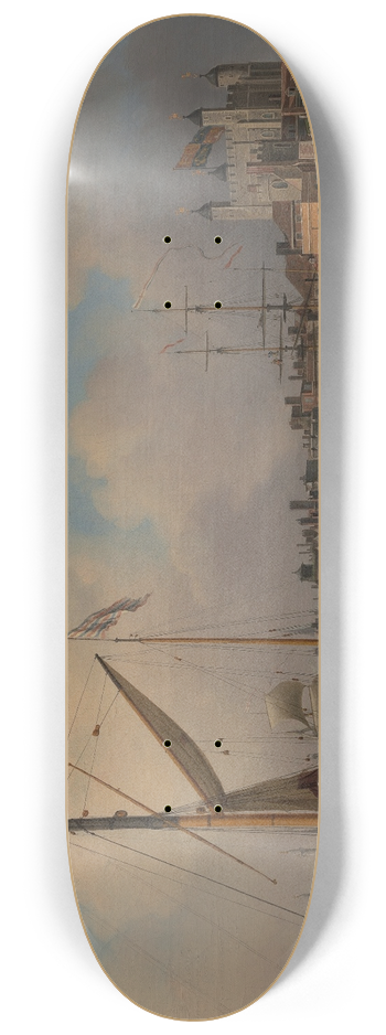 Samuel Scott - A View of the Tower of London, Supposed on his Majestys Birthday 8.25 inch art skate deck