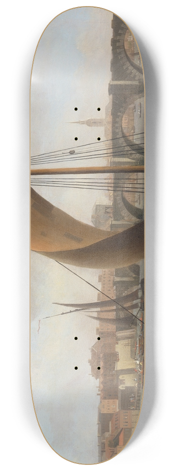 Samuel Scott - View on the Thames with Westminster Bridge 8.25 inch art skate deck