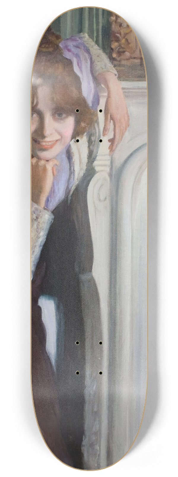 Santiago Rusiol - Laughing Girl 8.25 inch art skate deck