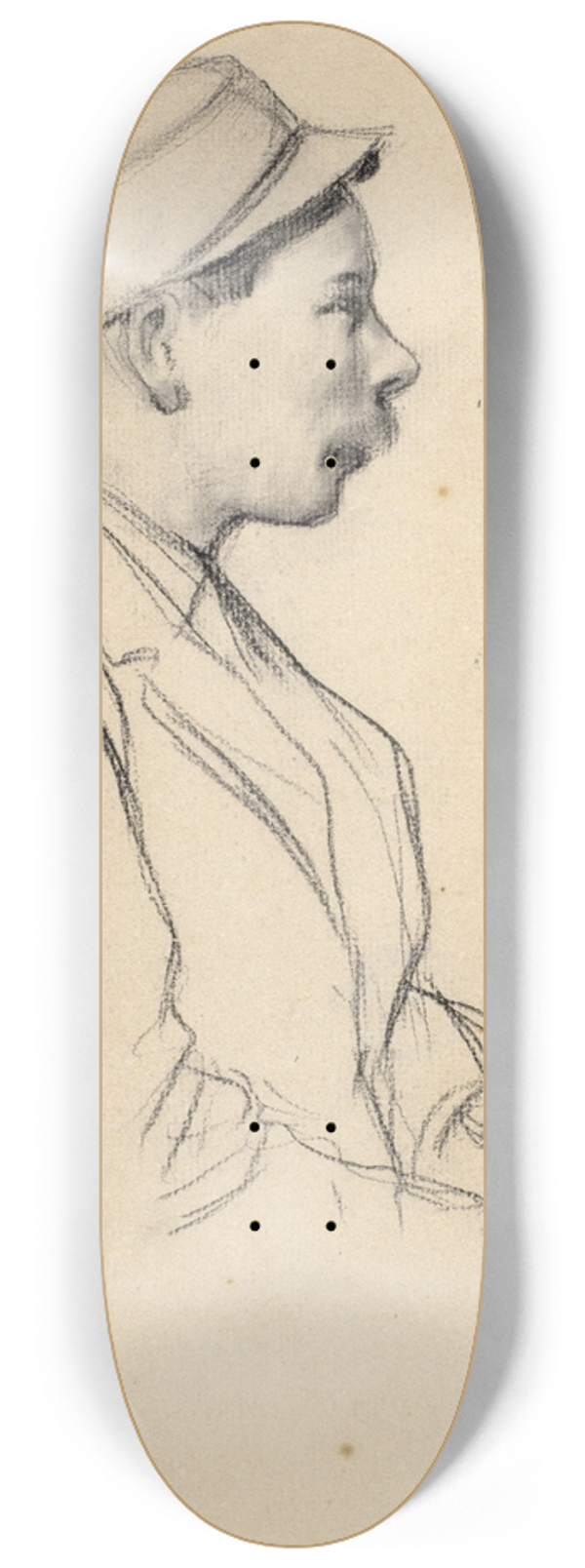 Santiago Rusiol - Portrait of a Man 8.25 inch art skate deck
