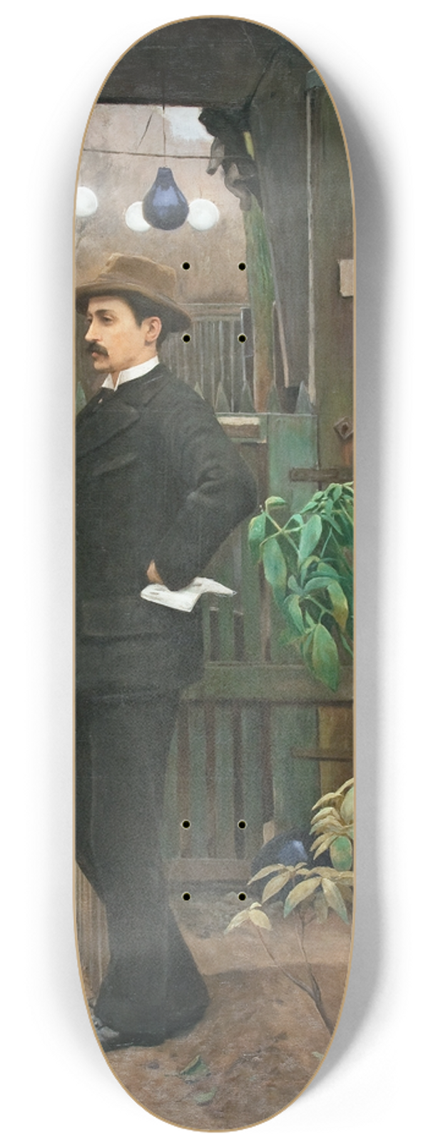 Santiago Rusiol - Portrait Of Miquel Utrillo 8.25 inch art skate deck