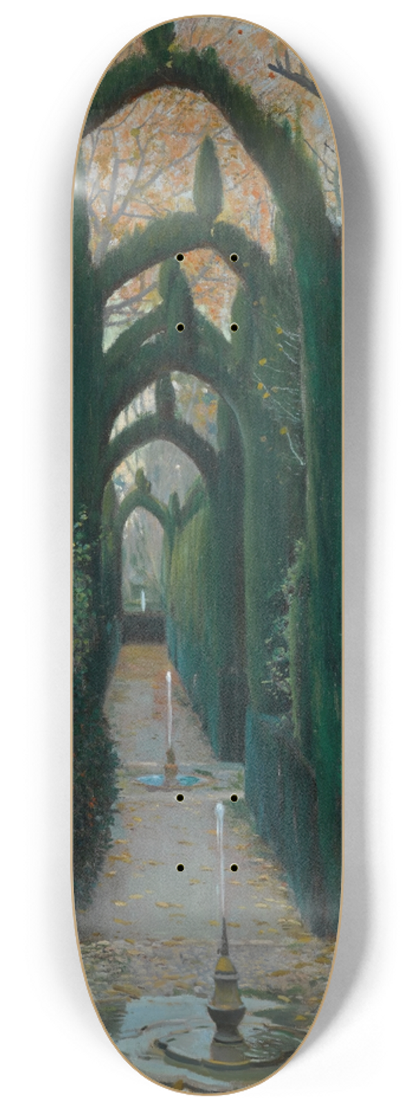 Santiago Rusiol - The Generalife Gardens, Granada 8.25 inch art skate deck