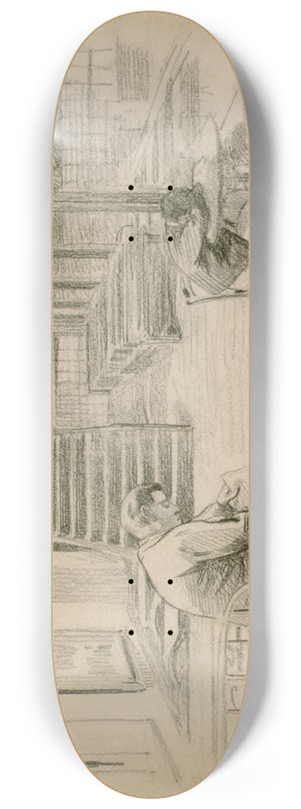 Santiago Rusiol - Waiting for Customers 8.25 inch art skate deck