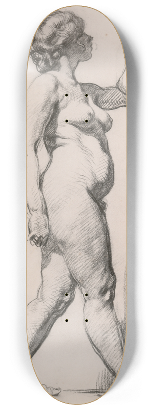 Sarah Henrietta Purser - A Standing Female Nude 8.25 inch art skate deck