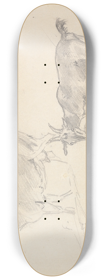 Sawrey Gilpin - Study of Goats 8.25 inch art skate deck