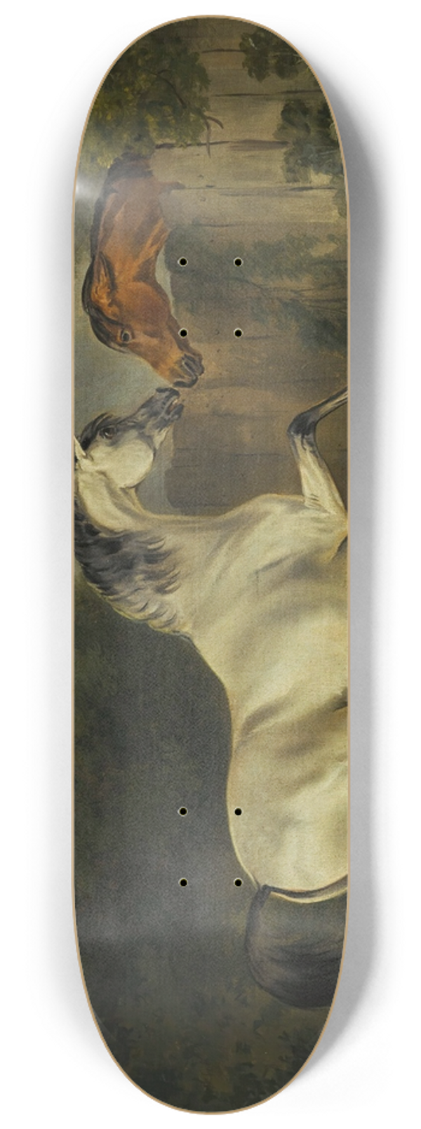 Sawrey Gilpin - Two Horses By A Fence 8.25 inch art skate deck