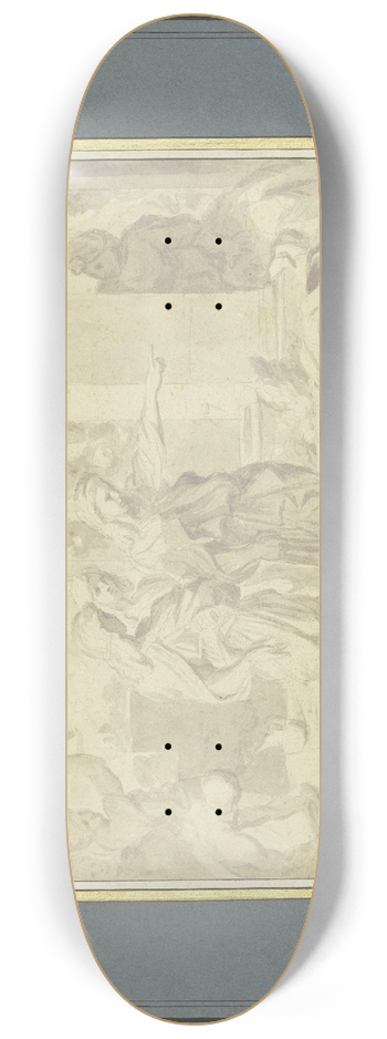 Sbastien Bourdon - Abraham und die drei Engel 8.25 inch art skate deck