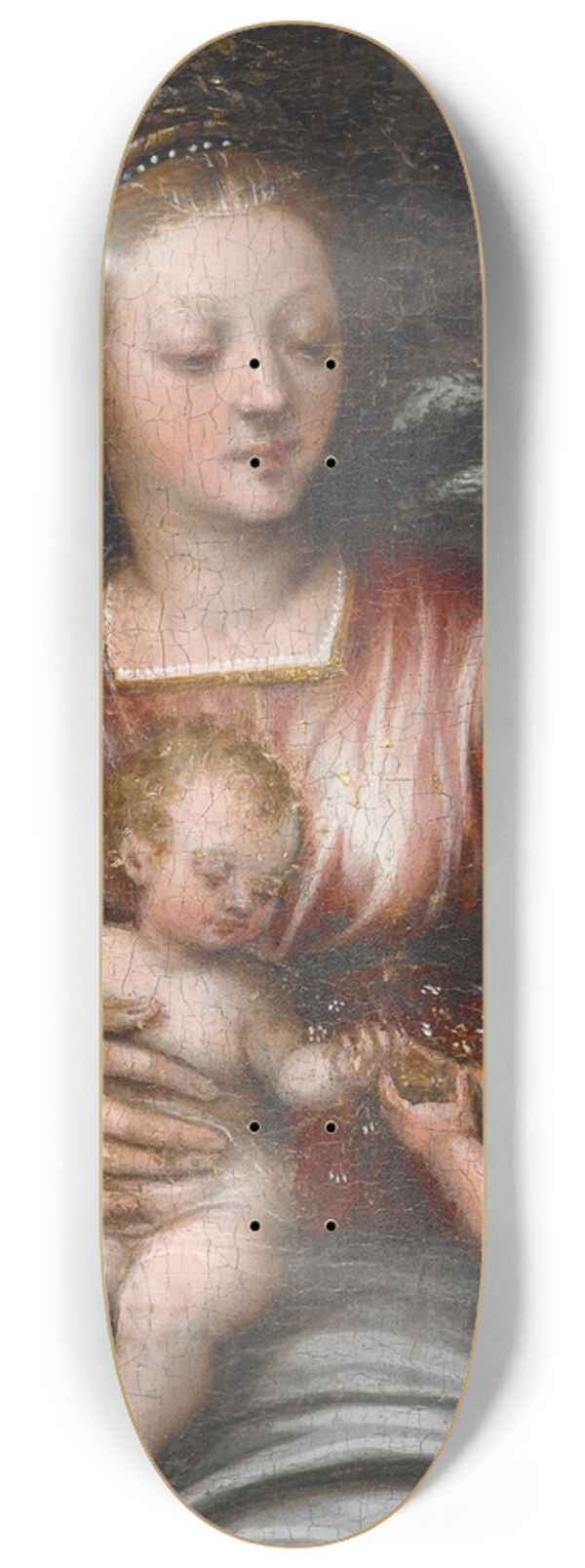 Scarsellino - Madonna and Child with St. John the Baptist 8.25 inch art skate deck