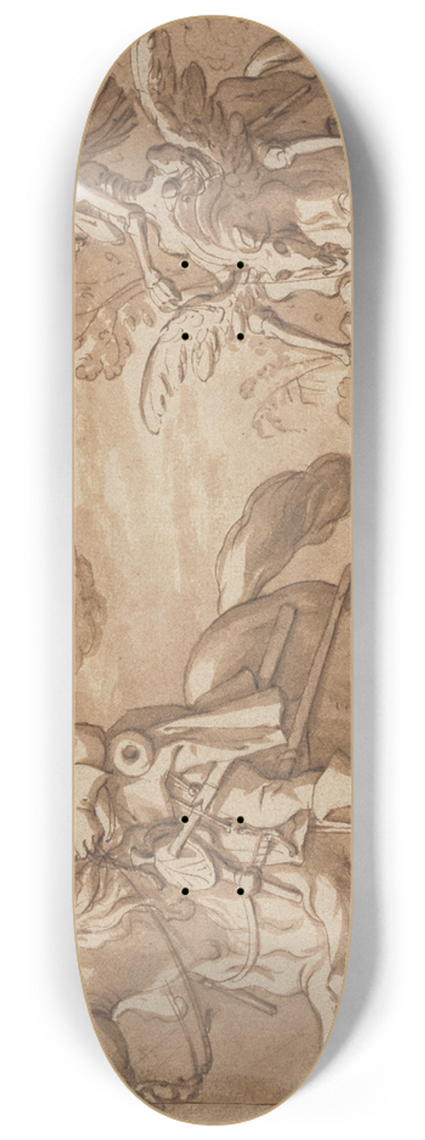 Sebastian Vrancx - Death on Horseback Chasing a Flying Knight 8.25 inch art skate deck