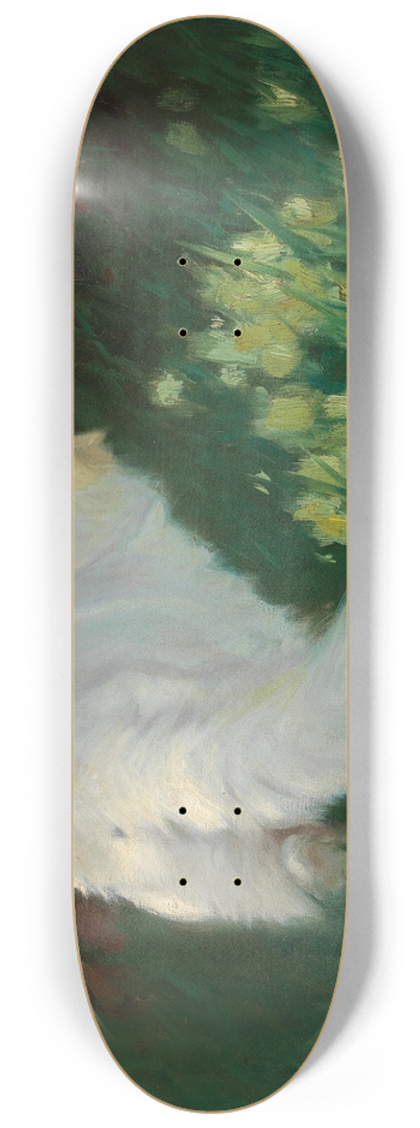 Arthur Heyer - White Cat and Butterflies 8.25 inch art skate deck