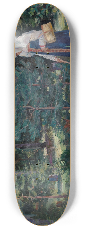 Sergei Arsenevich Vinogradov - Gathering mushrooms in the forest 8.25 inch art skate deck