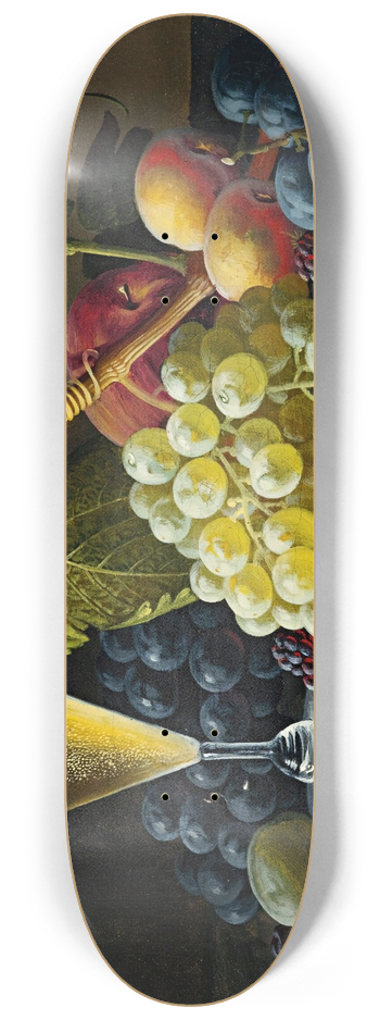 Severin Roesen - Still Life With Champagne Glass 8.25 inch art skate deck