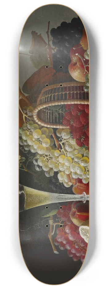 Severin Roesen - Still Life with Fruit and Champagne 8.25 inch art skate deck