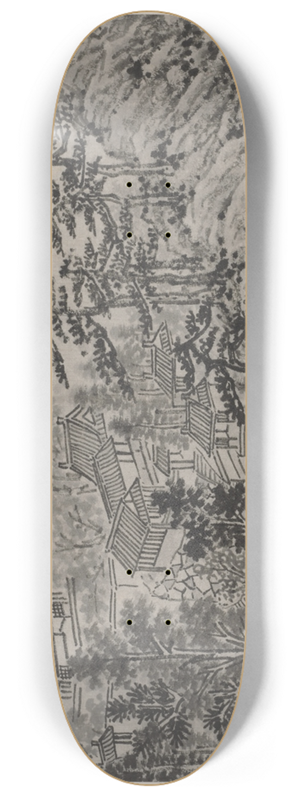 Shen Zhou - Cloud-Climbing Pavilion 8.25 inch art skate deck