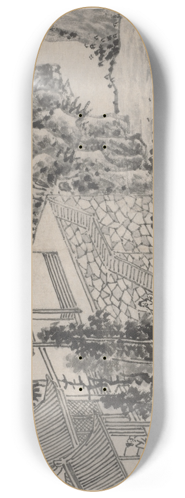 Shen Zhou - The Enlightened Stone Retreat 8.25 inch art skate deck