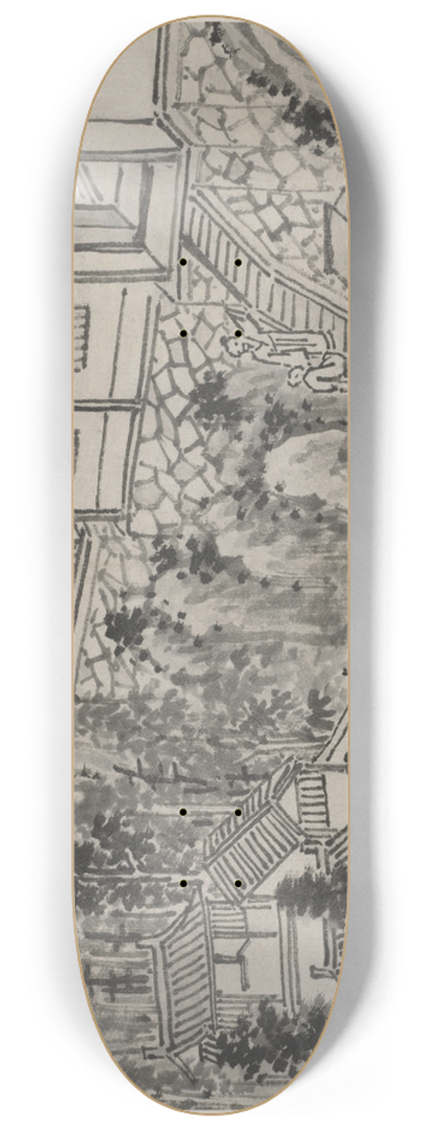 Shen Zhou - The Pine Retreat 8.25 inch art skate deck