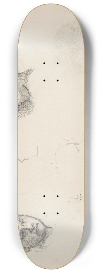 Signe Scheel - Kvinneportrett; barneportrett; riss av profil 8.25 inch art skate deck