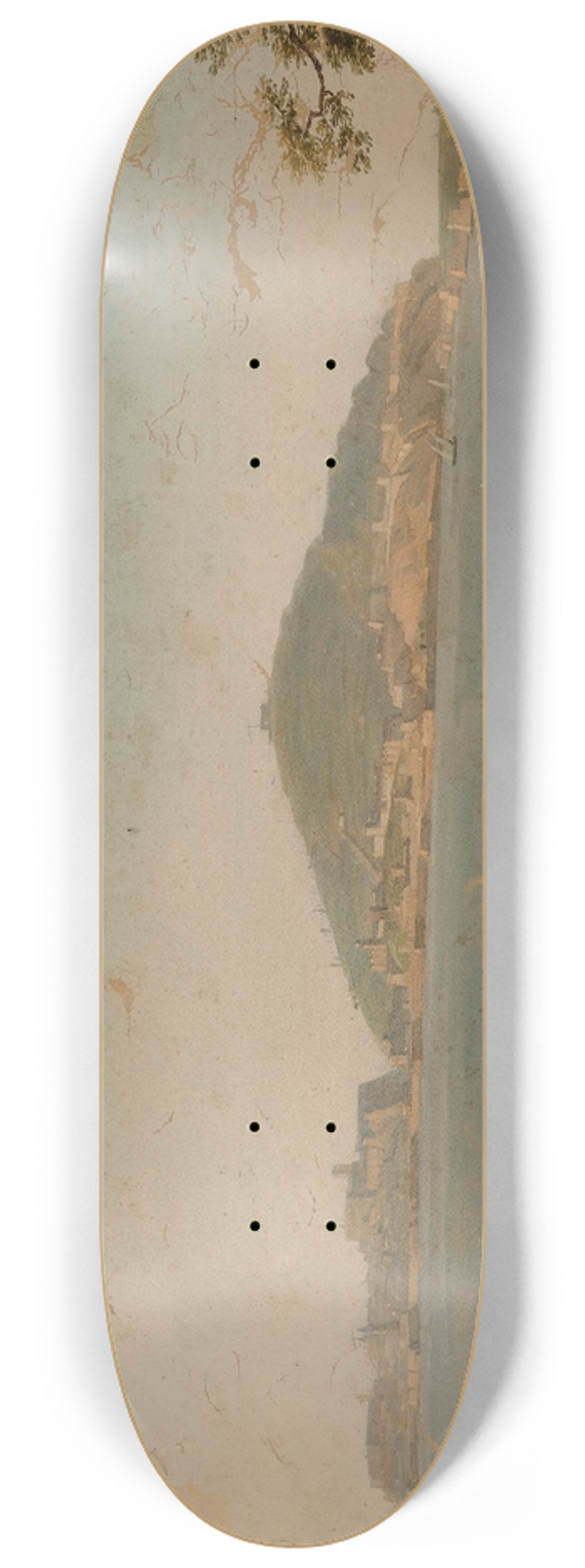 Simon Denis - A View Of Naples From The Portici, The Castel Dellovo On The Left 8.25 inch art skate deck
