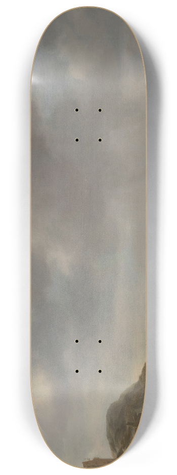 Simon de Vlieger - A beach scene with fishermen displaying their catch 8.25 inch art skate deck