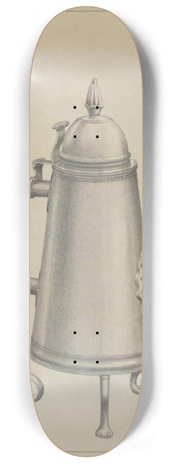 Simon Weiss - Silver Coffee Pot 8.25 inch art skate deck
