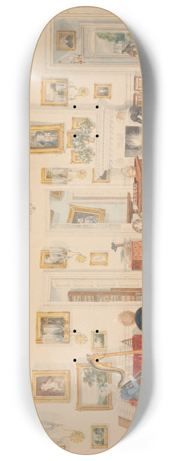 Sir Charles D'Oyly - The Winter Room in the Artists House at Patna 8.25 inch art skate deck