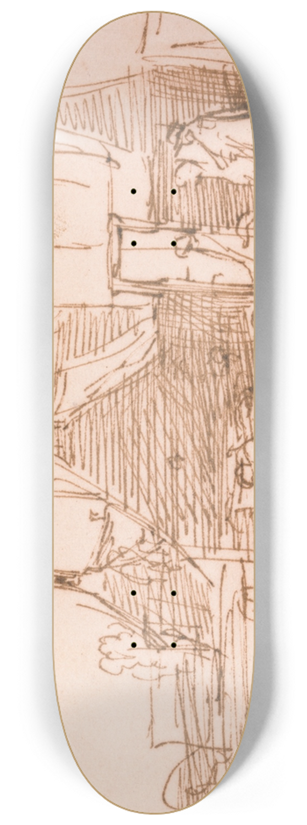 Sir David Wilkie - The Manse, Cults, Fife; The Artists Old Home 8.25 inch art skate deck