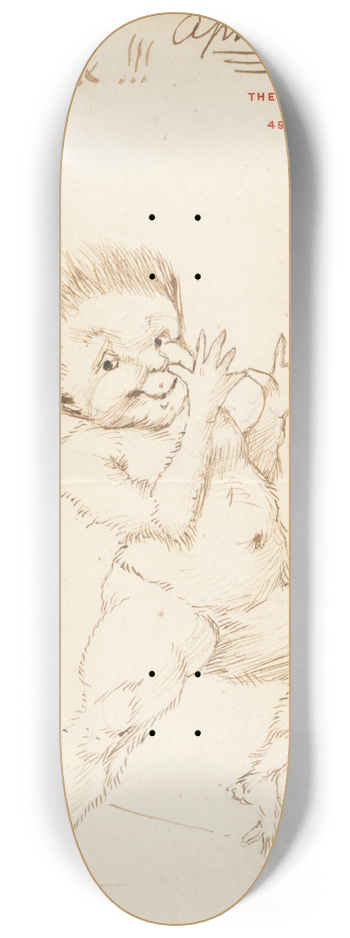Sir Edward Coley Burne-Jones - A dancing fawn 8.25 inch art skate deck