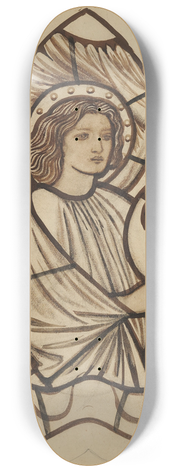 Sir Edward Coley Burne-Jones - Angel Holding the Moon 8.25 inch art skate deck