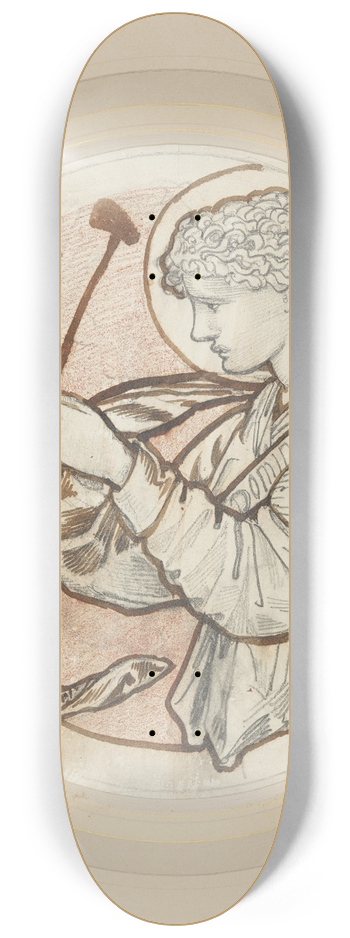 Sir Edward Coley Burne-Jones - Angel Playing on Bells II 8.25 inch art skate deck