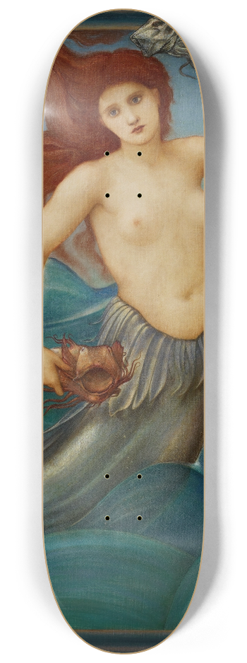 Sir Edward Coley Burne-Jones - A Sea-Nymph 8.25 inch art skate deck