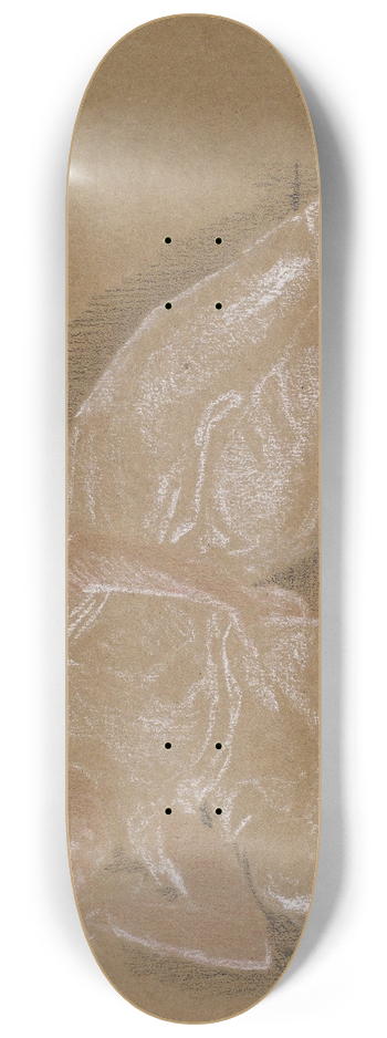 Sir Edward Coley Burne-Jones - Female  Drapery Study of Two Seated Figures 8.25 inch art skate deck