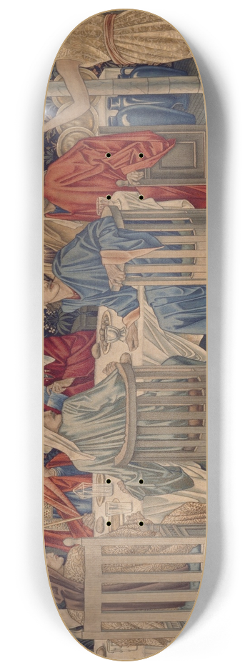 Sir Edward Coley Burne-Jones - Knights of the Round Table Summoned to the Quest by the Strange Damsel 8.25 inch art skate deck