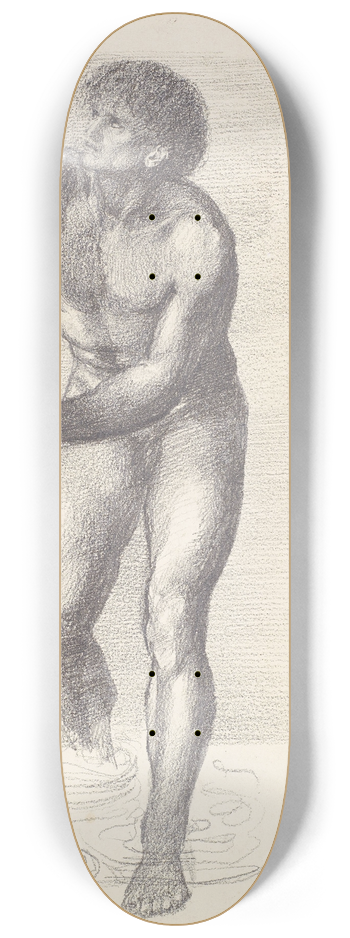 Sir Edward Coley Burne-Jones - Male Nude  Study for St Christopher 8.25 inch art skate deck