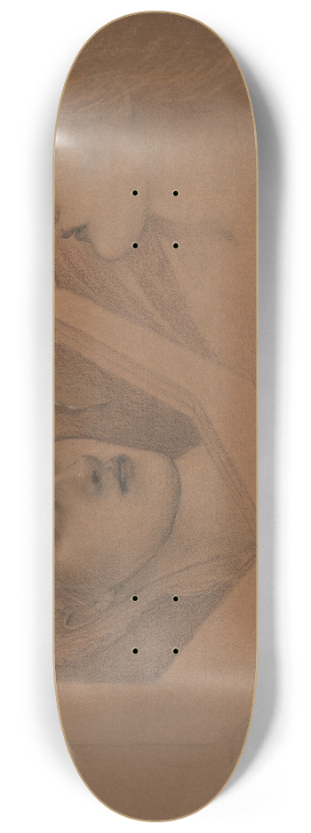 Sir Edward Coley Burne-Jones - Study for The Baleful Head 8.25 inch art skate deck