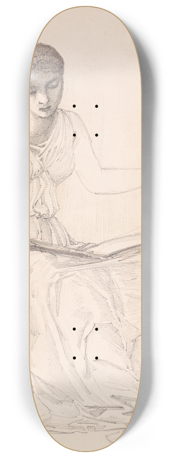 Sir Edward Coley Burne-Jones - The Fates  Study of Drapery for Figure of Clotho 8.25 inch art skate deck