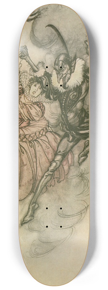 Arthur Rackham - A grand pas de deux performed in the very first style by these two. 8.25 inch art skate deck