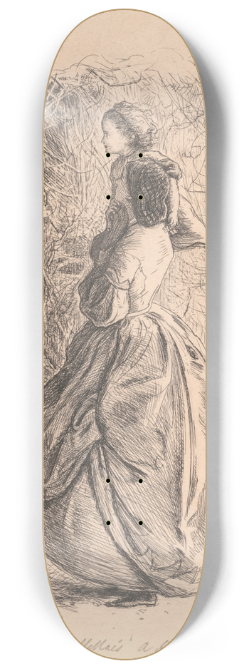 Sir John Everett Millais - Happy Spring Time. Woman and Child Looking at Bird in Nest. 8.25 inch art skate deck