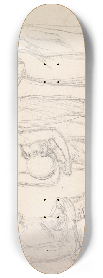 Sir John Everett Millais - Tennysons Dora  Figure Studies 8.25 inch art skate deck