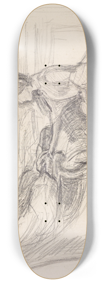 Sir John Everett Millais - Tennysons The Grandmothers Apology  Figure Study 8.25 inch art skate deck