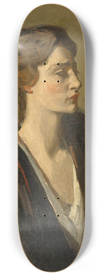 Sir John Lavery - A Lady in Black (Lady Gwendeline Spencer-Churchill) 8.25 inch art skate deck
