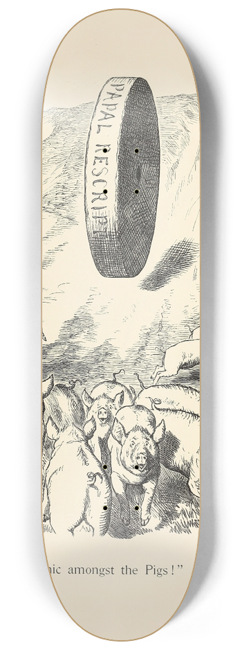 Sir John Tenniel - Panic amongst the Pigs 8.25 inch art skate deck