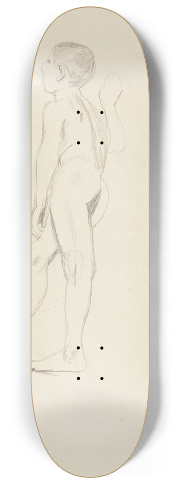 Adolf Sternschuss - akt stojcego chopca 8.25 inch art skate deck