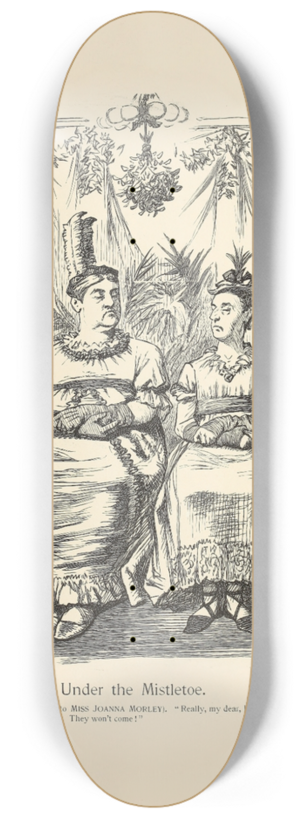 Sir John Tenniel - Under the Mistletoe 8.25 inch art skate deck