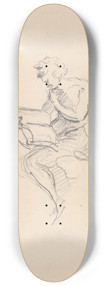 Sir Joshua Reynolds - Man Reading 8.25 inch art skate deck