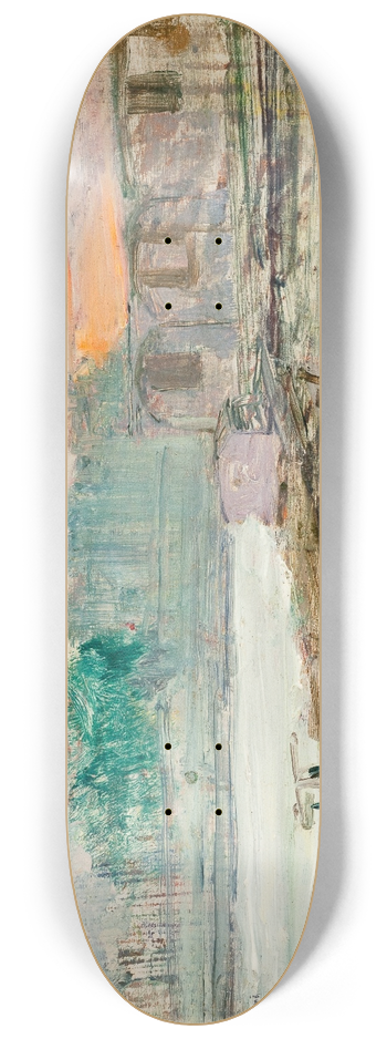 Stanisaw Wyspiaski - Barges on the Seine 8.25 inch art skate deck