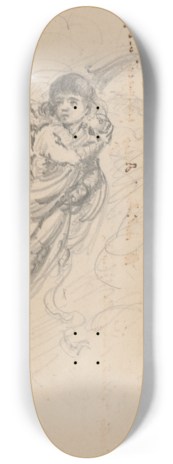 Stanisaw Wyspiaski - Sketch of an angel 8.25 inch art skate deck