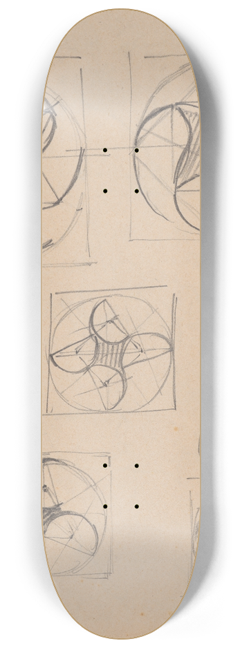 Stanisaw Wyspiaski - Studies of Architectural Details 8.25 inch art skate deck